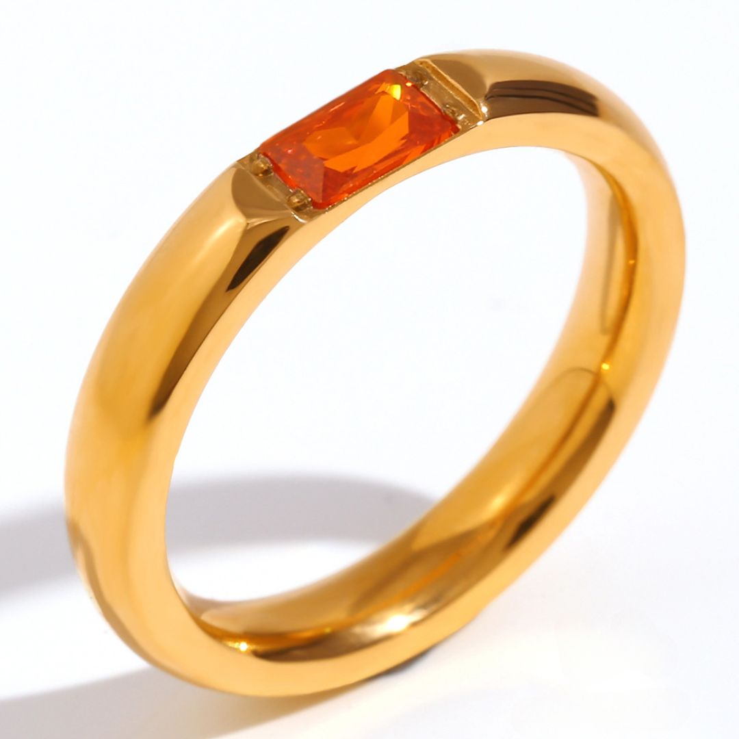 Anillo apilable con piedra natal - Moroveta