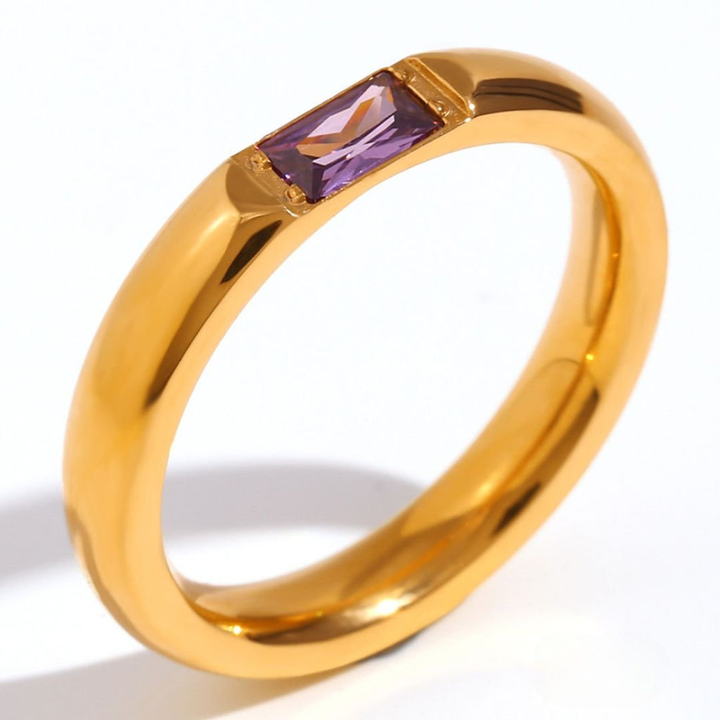 Anillo apilable con piedra natal - Moroveta