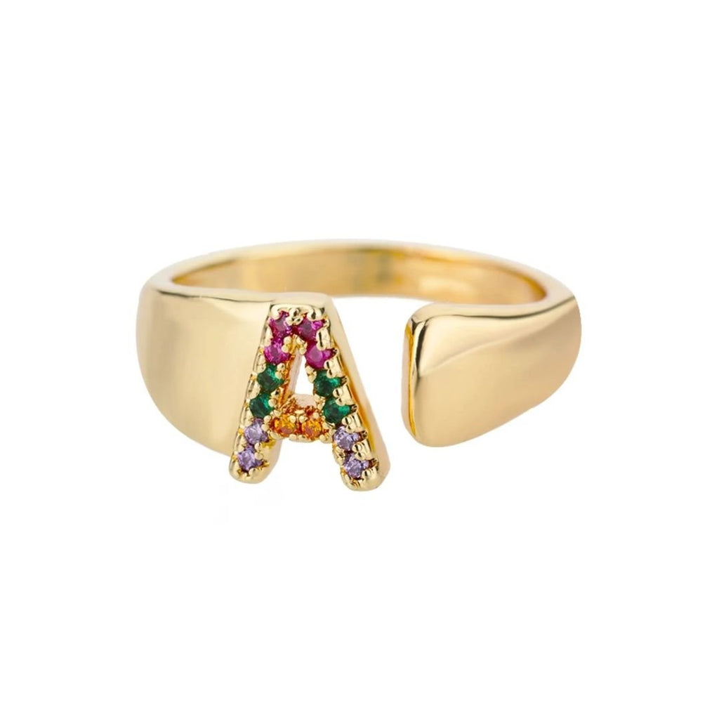 Anillo colorido personalizado con letra - Moroveta