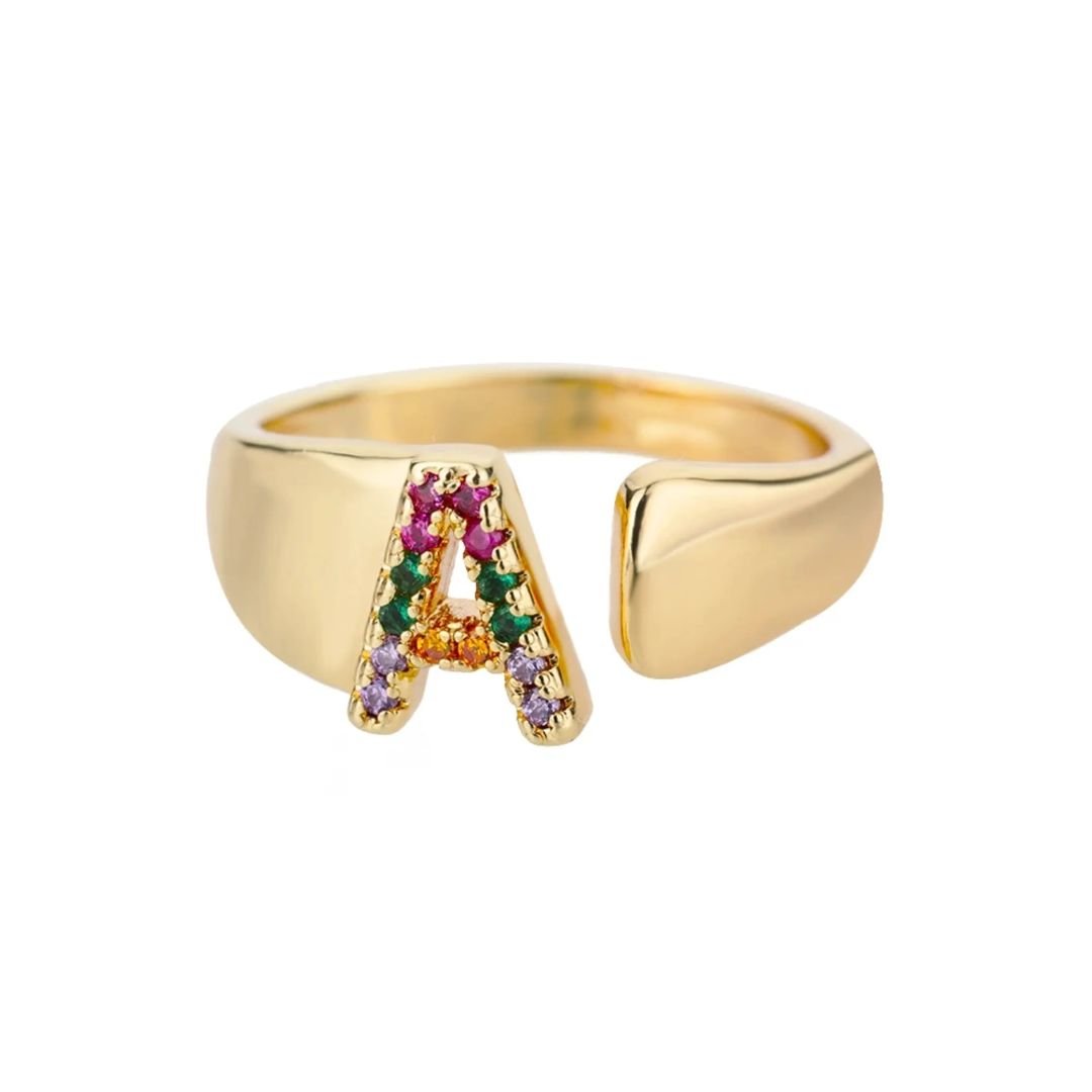 Anillo colorido personalizado con letra - Moroveta