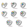 Anillo con nombres y piedras de nacimiento - Moroveta