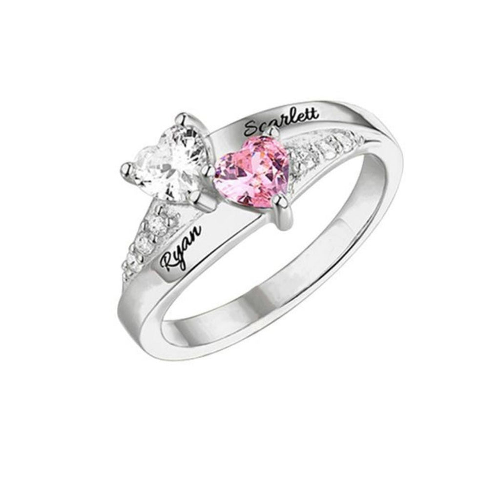 Anillo con nombres y piedras de nacimiento - Moroveta