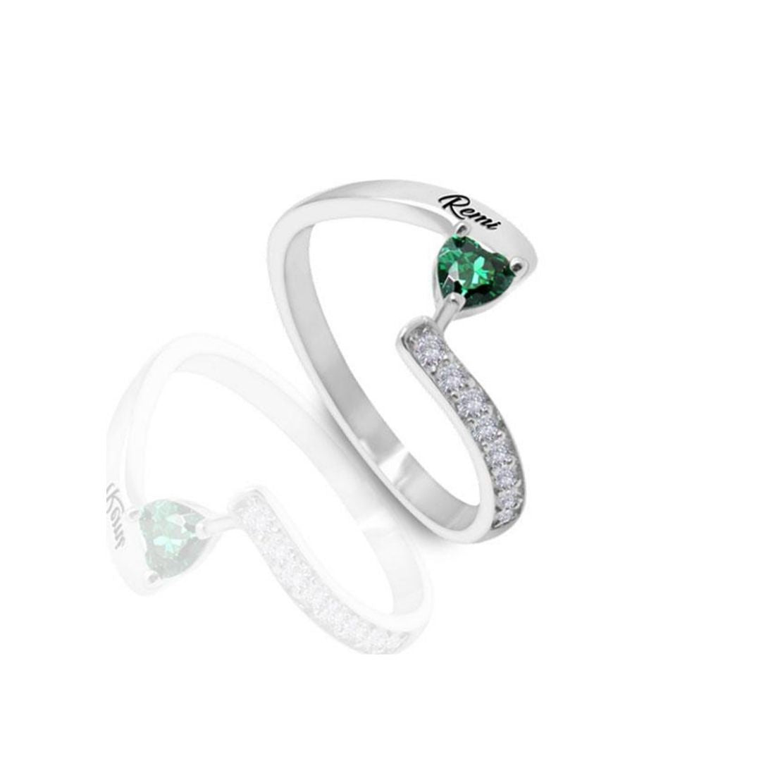 Anillo con nombres y piedras de nacimiento - Moroveta