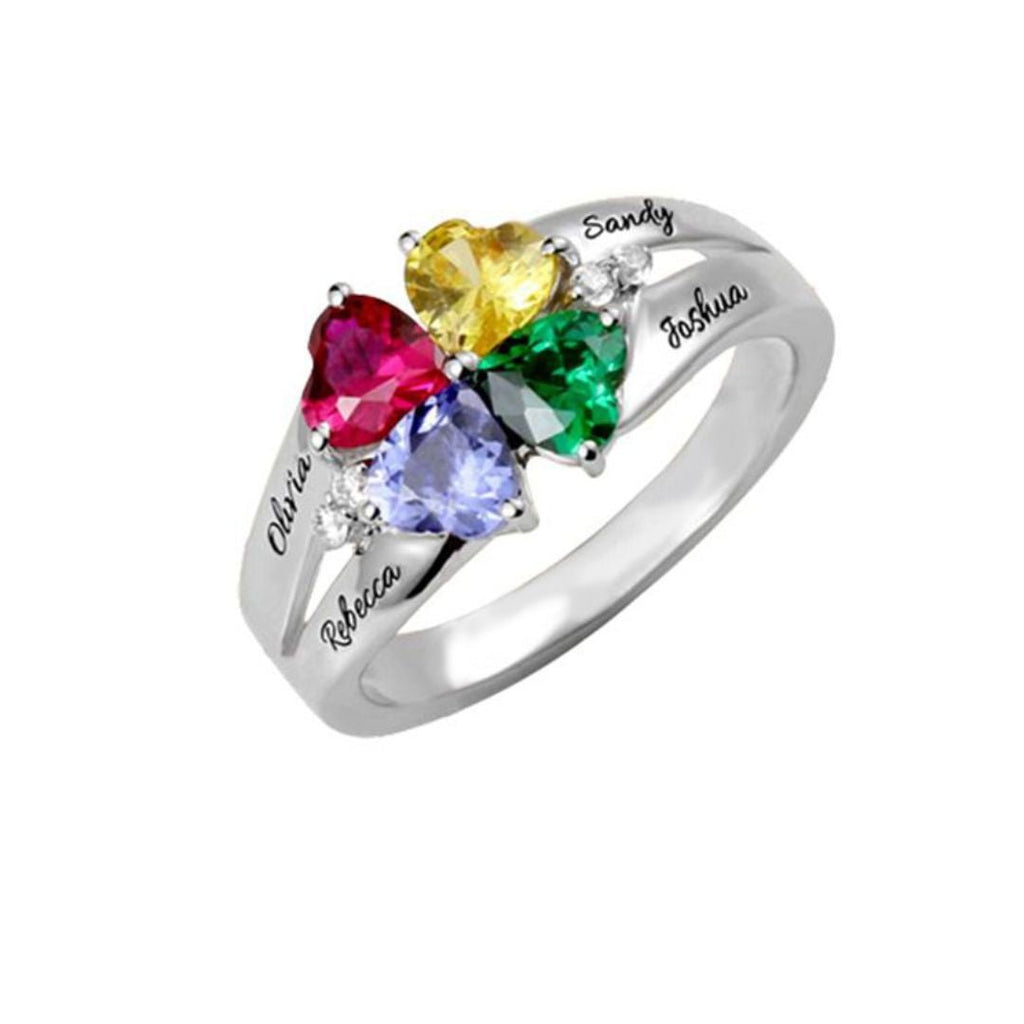 Anillo con nombres y piedras de nacimiento - Moroveta
