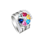 Anillo con nombres y piedras de nacimiento - Moroveta