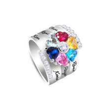 Cargar imagen en el visor de la galería, Anillo con nombres y piedras de nacimiento - Moroveta