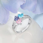 Anillo con nombres y piedras de nacimiento - Moroveta