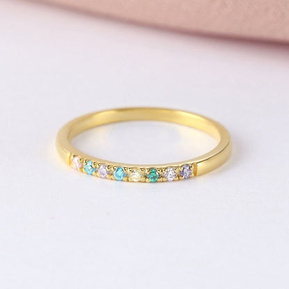 Anillo con Piedras de Nacimiento personalizado - Moroveta