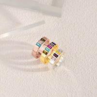 Anillo con piedras natales de los hijos - Moroveta
