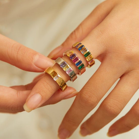 Anillo con piedras natales de los hijos - Moroveta