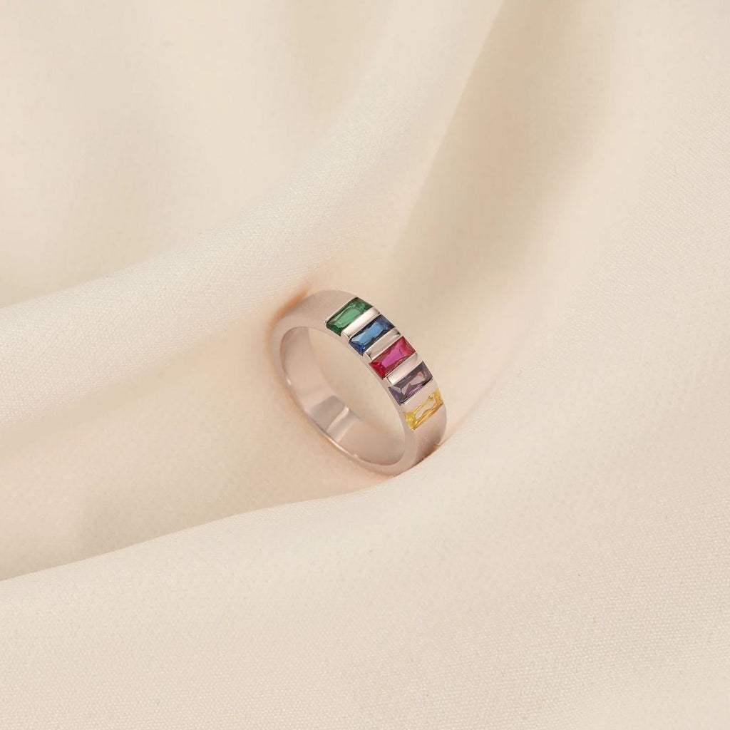 Anillo con piedras natales de los hijos - Moroveta