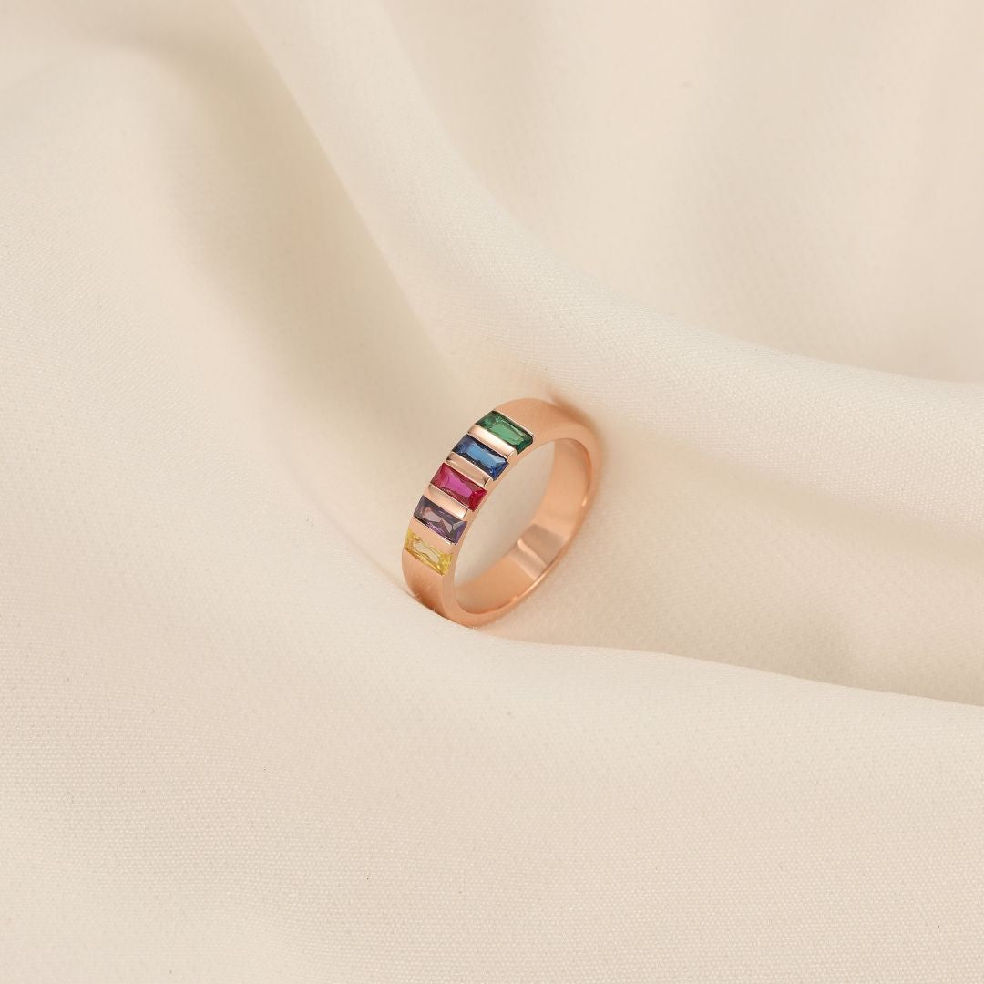 Anillo con piedras natales de los hijos - Moroveta