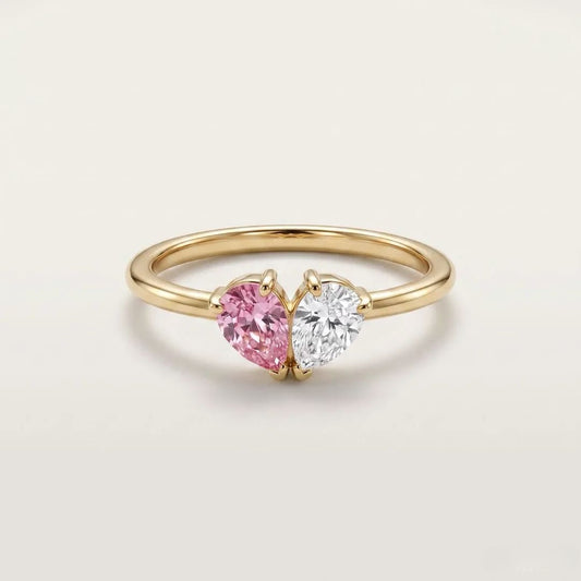 Anillo corazón con piedras de nacimiento - Moroveta