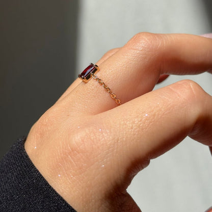 Anillo de cadena con piedra brillante - Moroveta