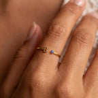 Anillo de inicial con piedra de nacimiento (Oferta 2X1) - Moroveta