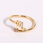 Anillo del zodíaco con cristal de nacimiento - Moroveta