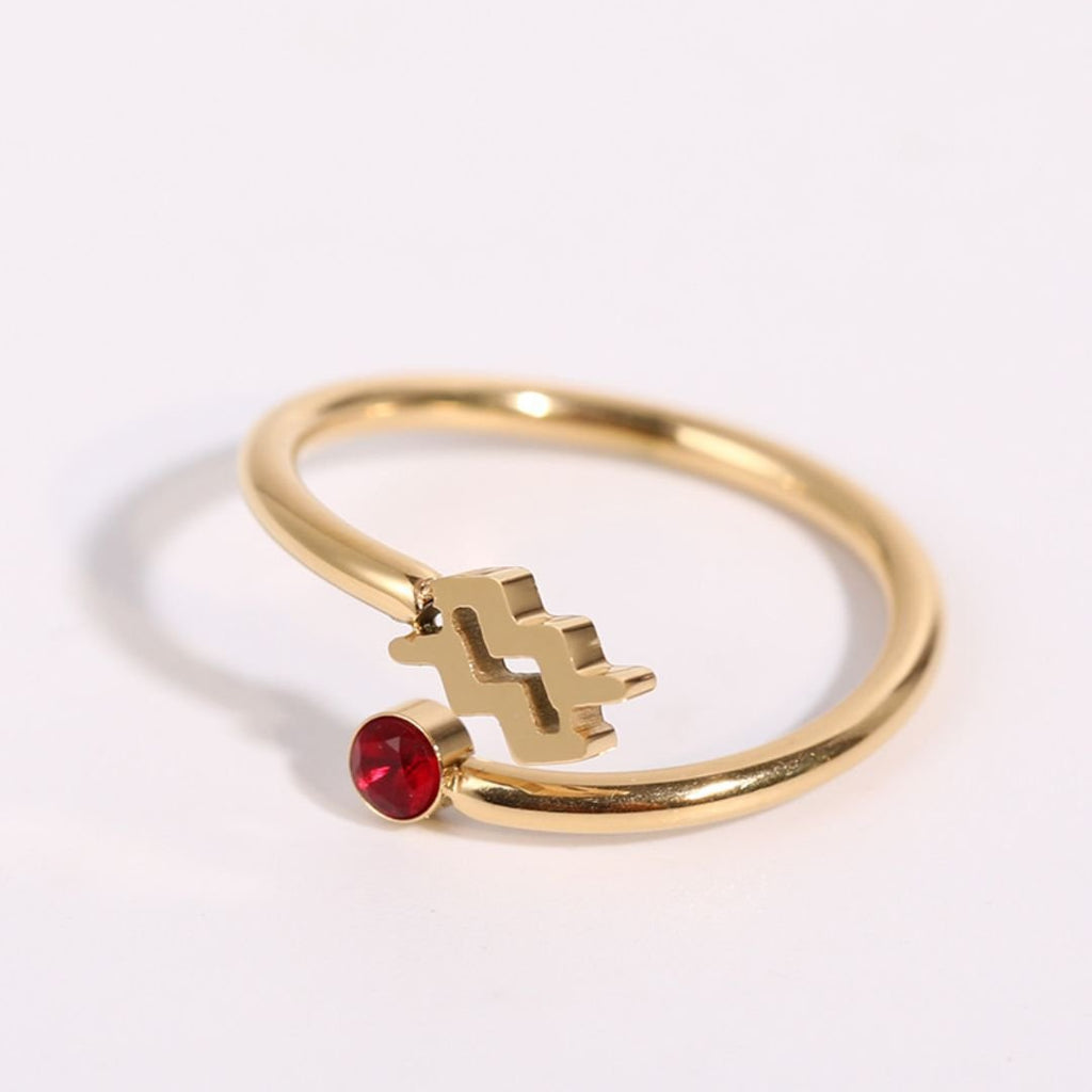 Anillo del zodíaco con cristal de nacimiento - Moroveta