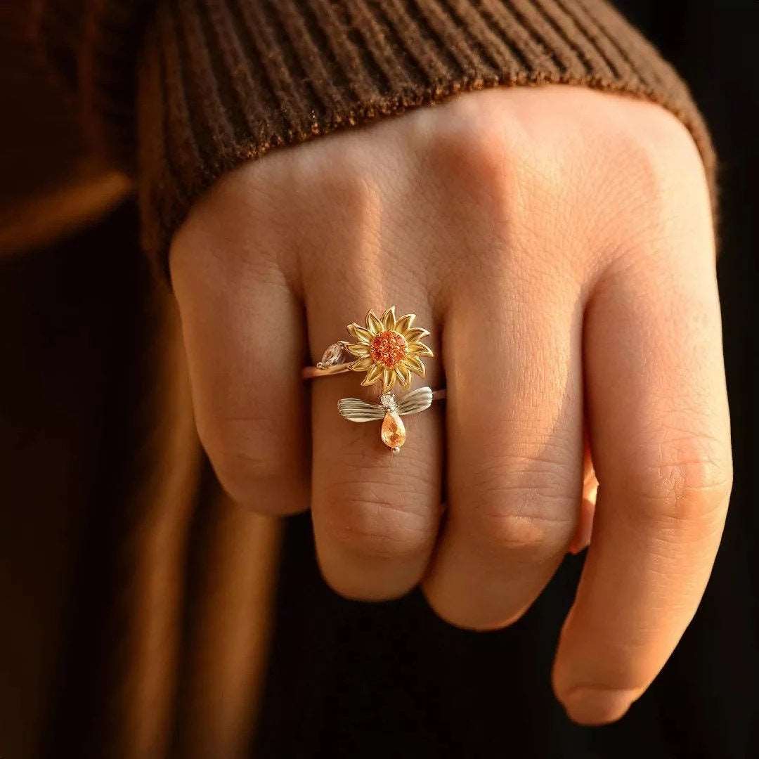 Anillo giratorio Girasol antiestrés - Moroveta