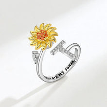 Cargar imagen en el visor de la galería, Anillo giratorio Girasol con inicial - Moroveta