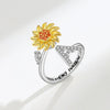 Anillo giratorio Girasol con inicial - Moroveta