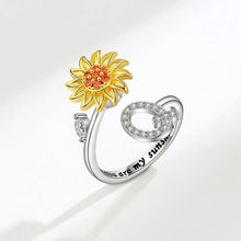 Cargar imagen en el visor de la galería, Anillo giratorio Girasol con inicial - Moroveta