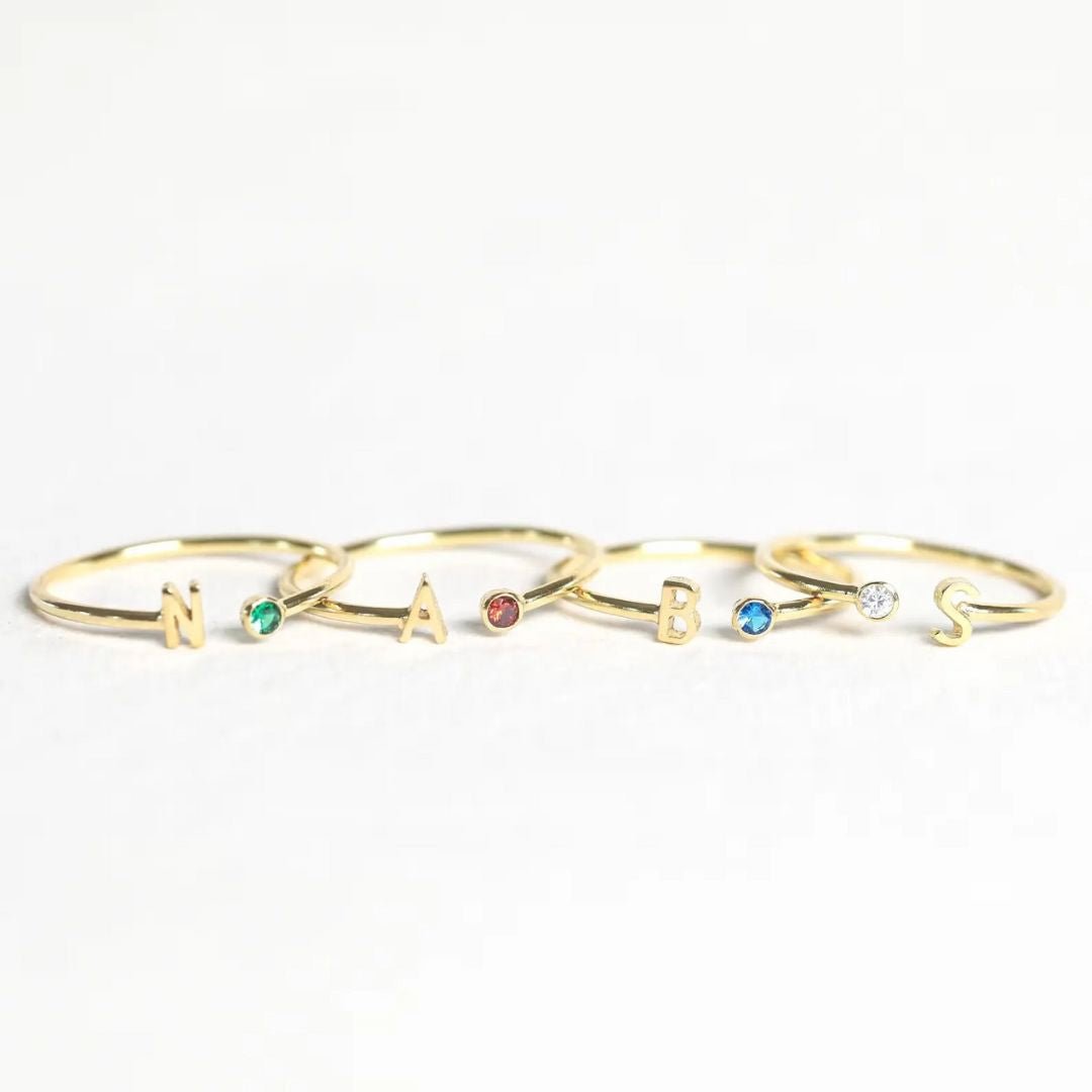 Anillo Inicial con Piedra de Nacimiento - (Oferta 2x1) - Moroveta