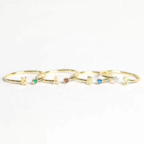 Anillo Inicial con Piedra de Nacimiento - (Oferta 2x1) - Moroveta