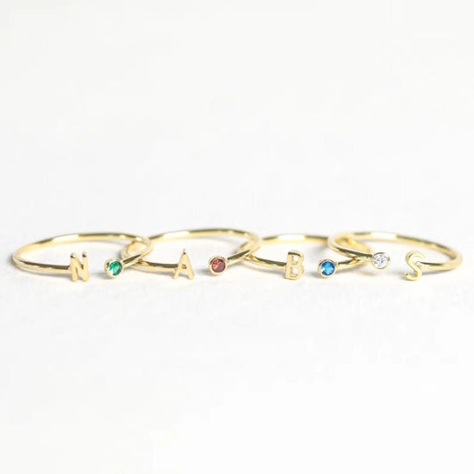 Anillo Inicial con Piedra de Nacimiento - (Oferta 2x1) - Moroveta