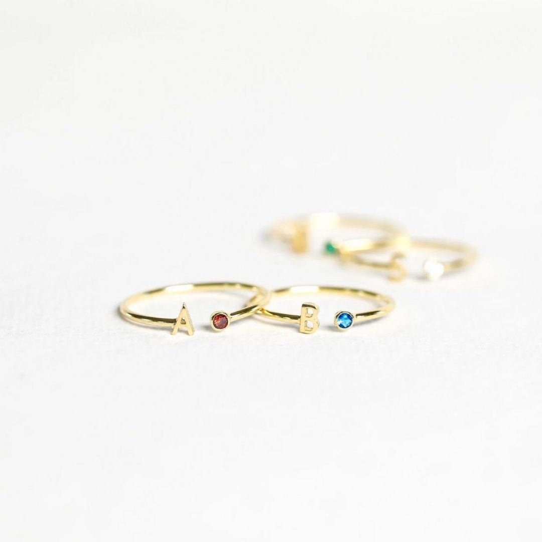 Anillo Inicial con Piedra de Nacimiento - (Oferta 2x1) - Moroveta