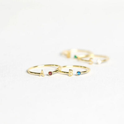 Anillo Inicial con Piedra de Nacimiento - (Oferta 2x1) - Moroveta