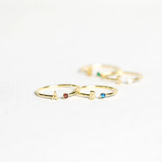 Anillo Inicial con Piedra de Nacimiento - (Oferta 2x1) - Moroveta
