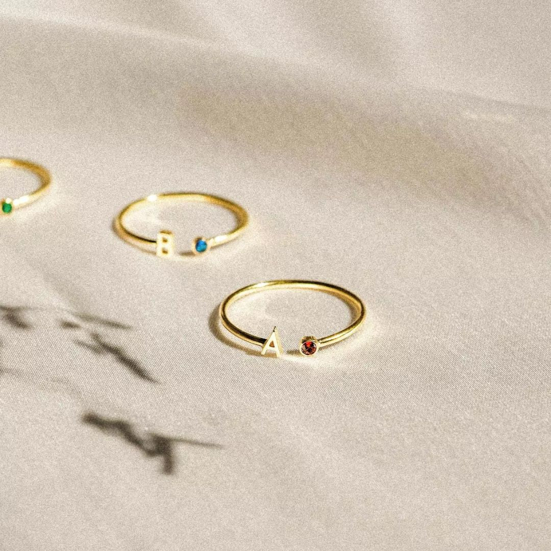 Anillo Inicial con Piedra de Nacimiento - (Oferta 2x1) - Moroveta