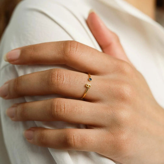 Anillo Inicial con Piedra de Nacimiento - (Oferta 2x1) - Moroveta