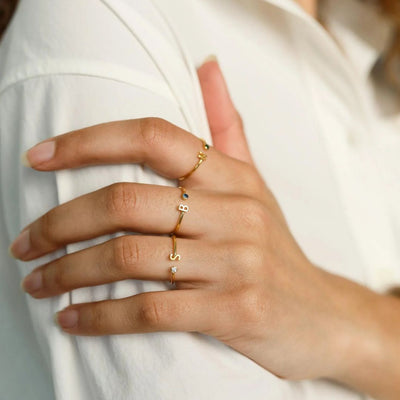 Anillo Inicial con Piedra de Nacimiento - (Oferta 2x1) - Moroveta