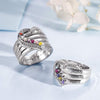 Anillo personalizable con nombres y piedras de nacimiento - Moroveta