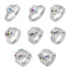 Anillo personalizable con nombres y piedras de nacimiento - Moroveta