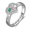Anillo personalizable con nombres y piedras de nacimiento - Moroveta