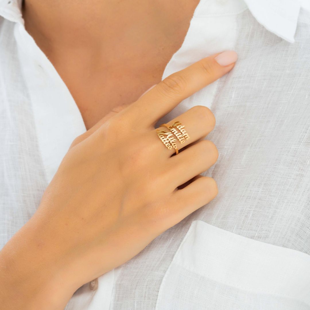 Anillo personalizado con hasta 4 nombres - Moroveta