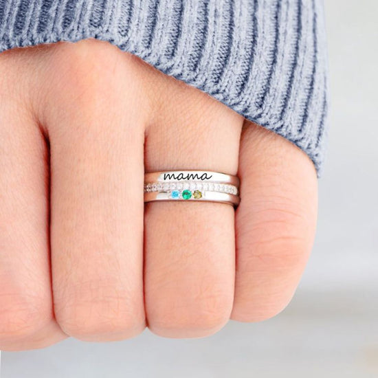 Anillo personalizado con piedras de nacimiento - Moroveta