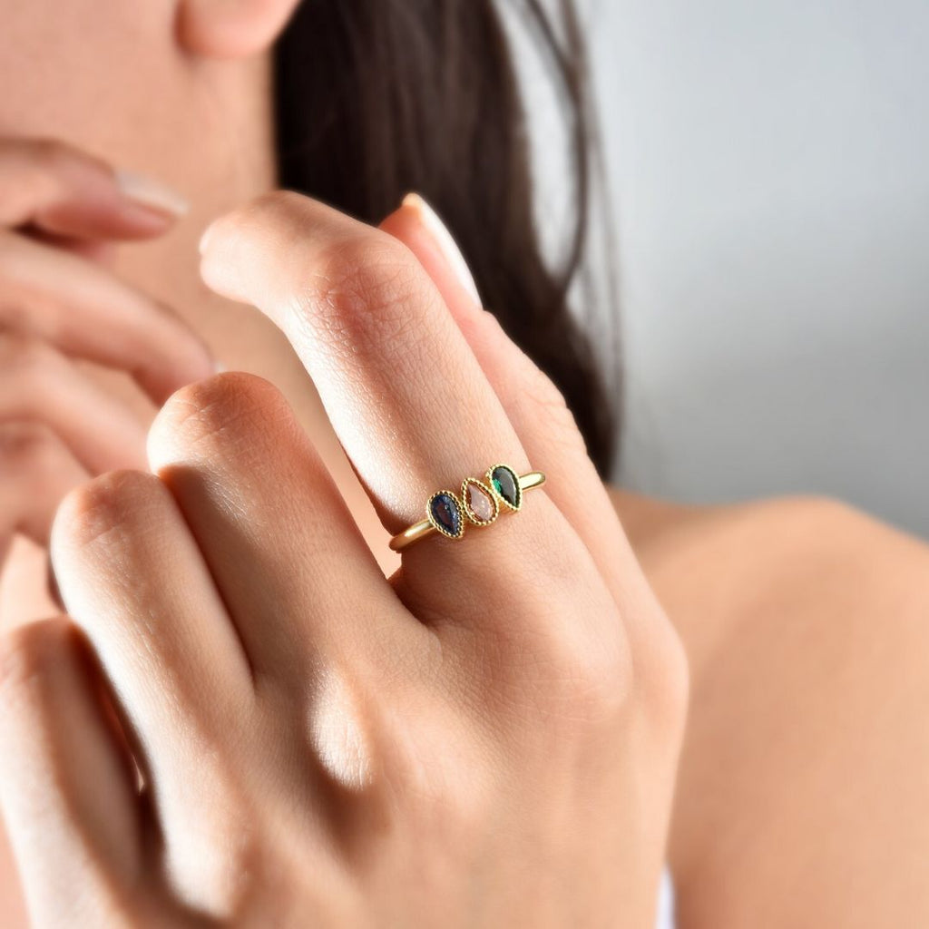 Anillo personalizado con piedras natales - Moroveta