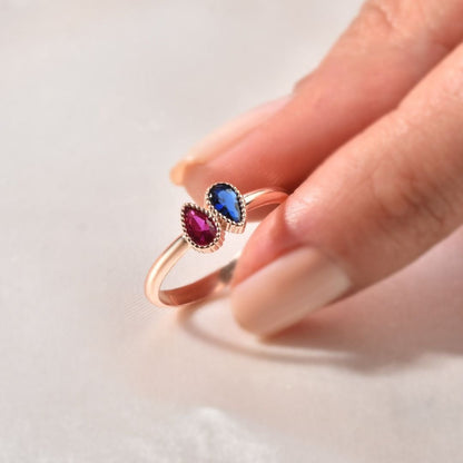 Anillo personalizado con piedras natales - Moroveta