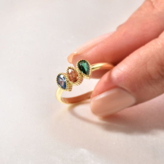 Anillo personalizado con piedras natales - Moroveta