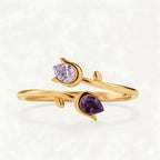 Anillo tulipán con piedras de nacimiento - Moroveta