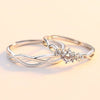 Anillos ajustables con cristal y eslabones entrelazados (2 piezas) - Moroveta