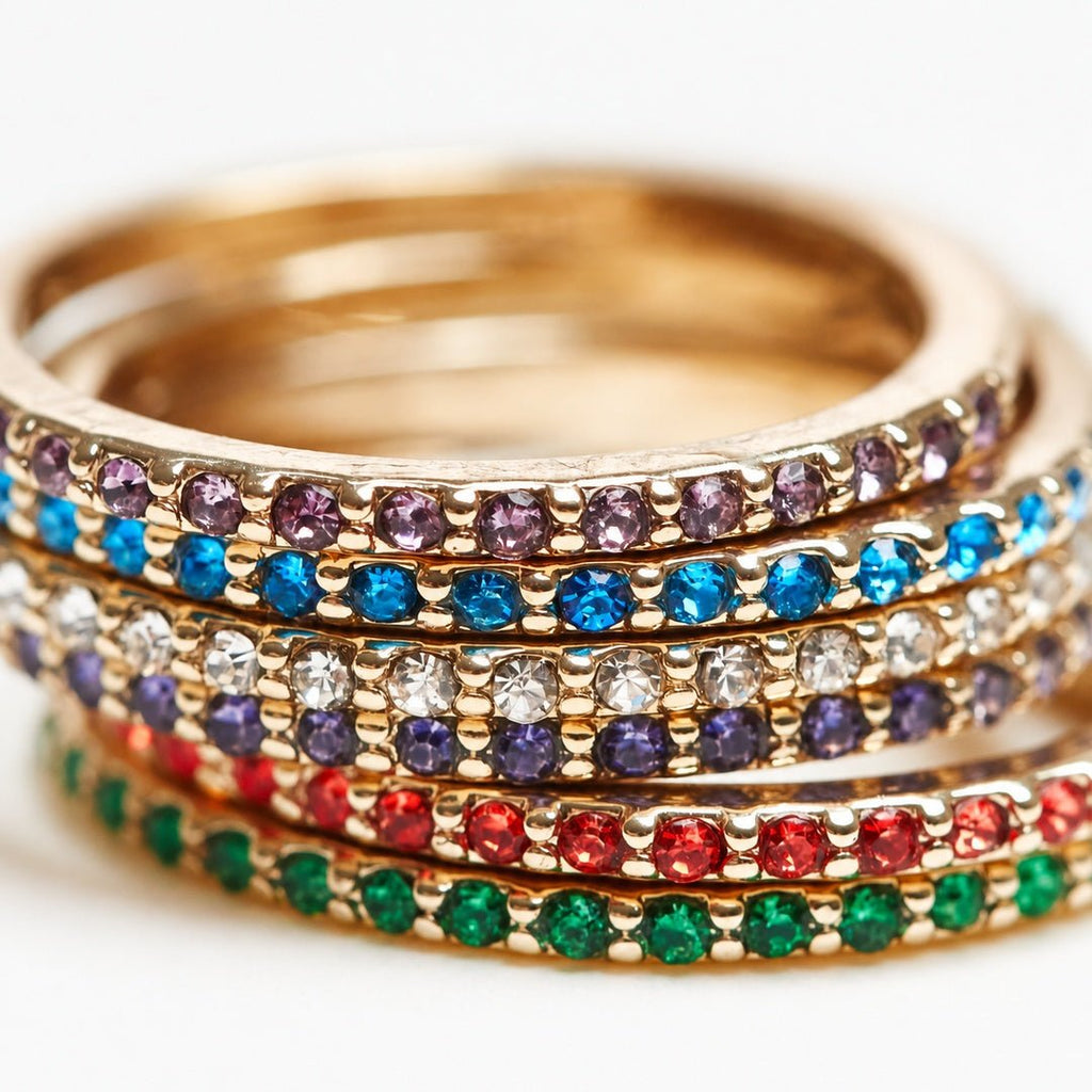 Anillos apilables con piedras de nacimiento - Moroveta