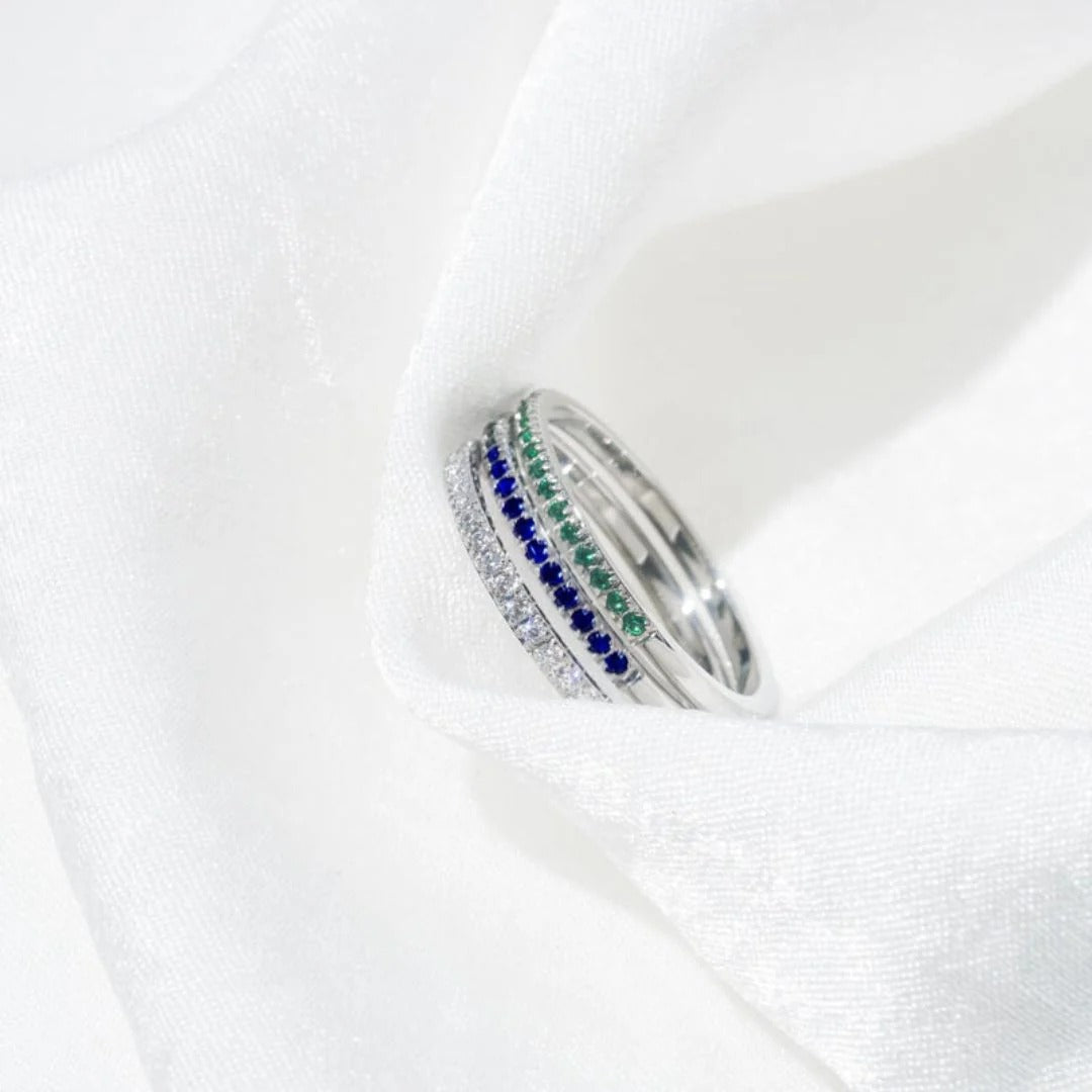 Anillos apilables con piedras de nacimiento - Moroveta