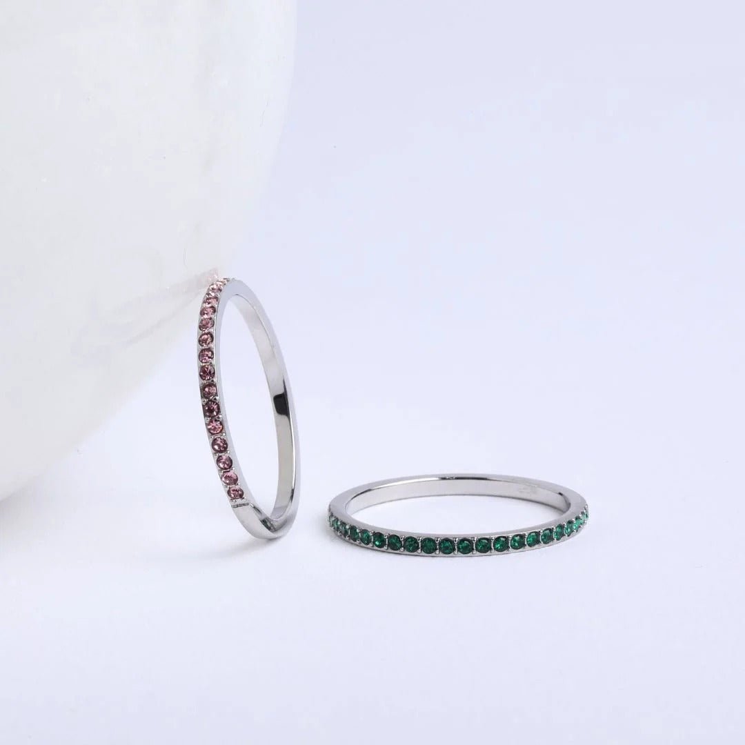 Anillos apilables con piedras de nacimiento - Moroveta