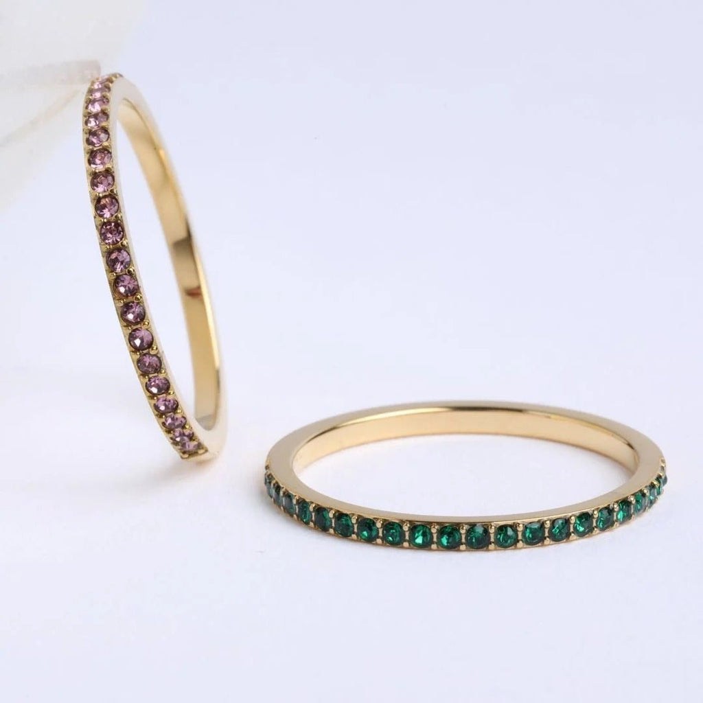 Anillos apilables con piedras de nacimiento - Moroveta