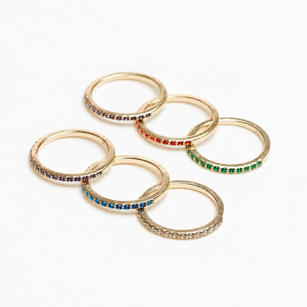 Anillos apilables con piedras de nacimiento - Moroveta