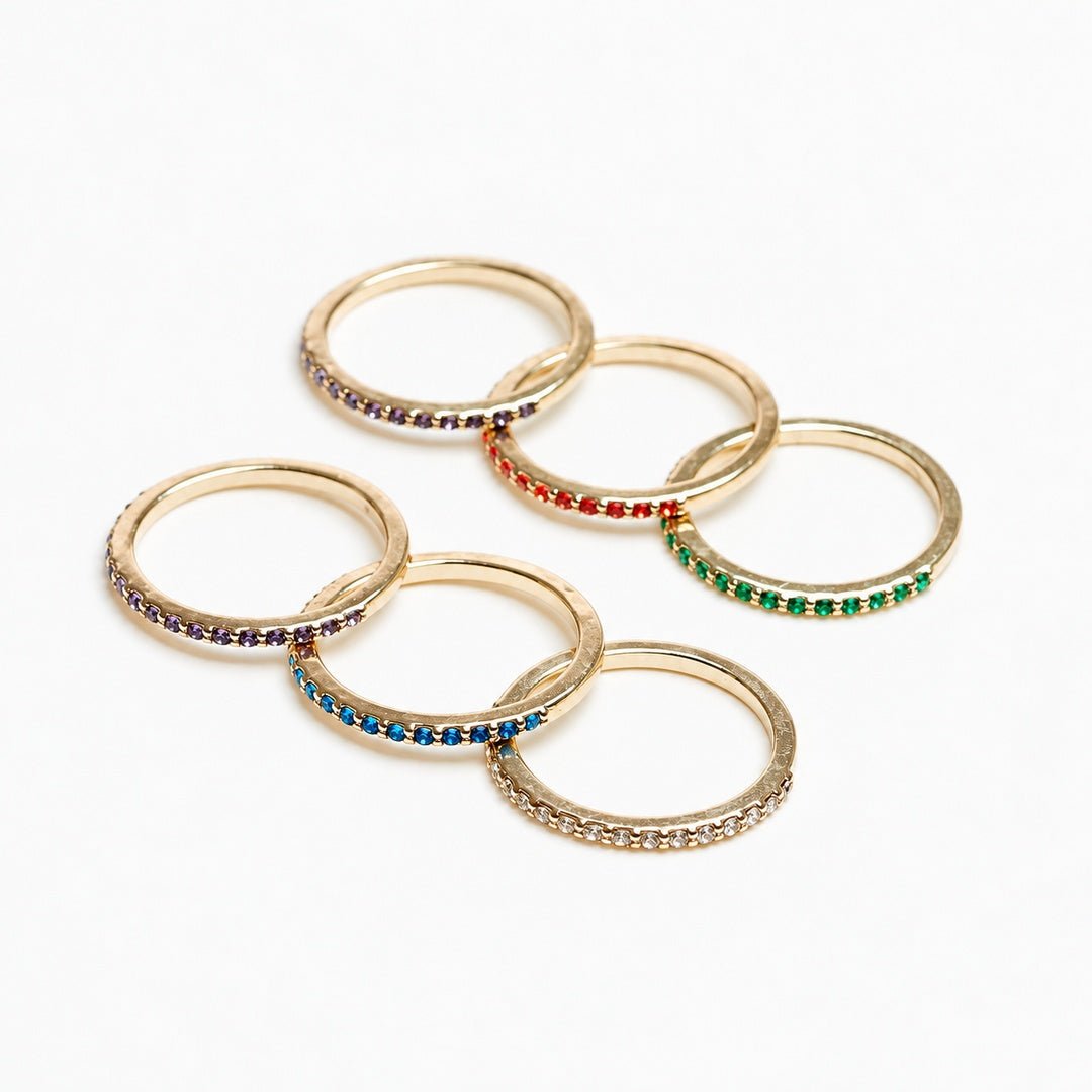 Anillos apilables con piedras de nacimiento - Moroveta